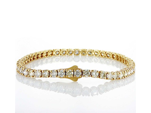 14 krt. geelgouden armband met 8,18 crt. diamant naturel - afbeelding 4 van  5