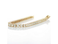 14 krt. geelgouden armband met 8,18 crt. diamant naturel - afbeelding 5 van  5