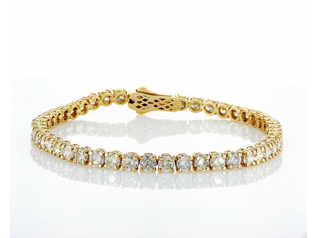 14 krt. geelgouden armband met 8,18 crt. diamanten naturel - afbeelding 1 van  5