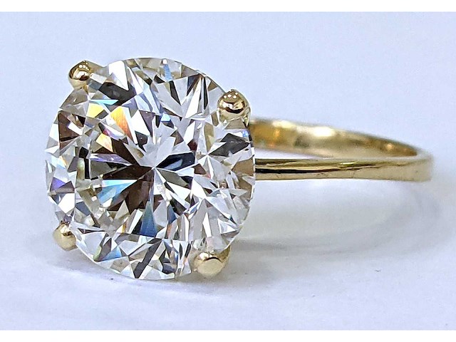 14 krt gouden ring met diamant 4,01 crt - afbeelding 1 van  9