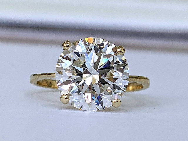 14 krt gouden ring met diamant 4,01 crt - afbeelding 3 van  9