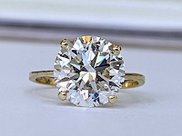 14 krt gouden ring met diamant 4,01 crt - afbeelding 3 van  9