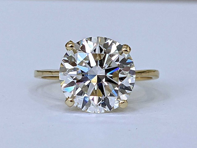14 krt gouden ring met diamant 4,01 crt - afbeelding 7 van  9