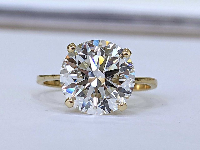 14 krt gouden ring met diamant 4,01 crt - afbeelding 8 van  9