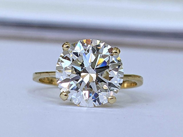 14 krt gouden ring met diamant 4,01 crt - afbeelding 9 van  9