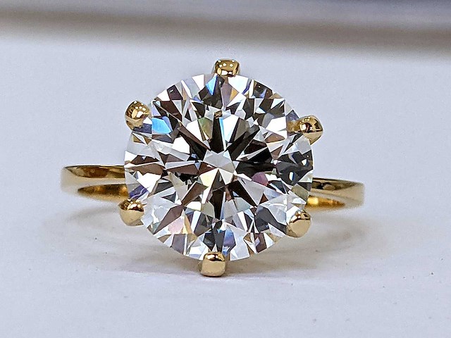 14 krt gouden ring met diamant 6,98 crt - afbeelding 4 van  7