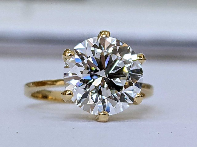 14 krt gouden ring met diamant 6,98 crt - afbeelding 3 van  9