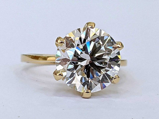 14 krt gouden ring met diamant 6,98 crt - afbeelding 4 van  9