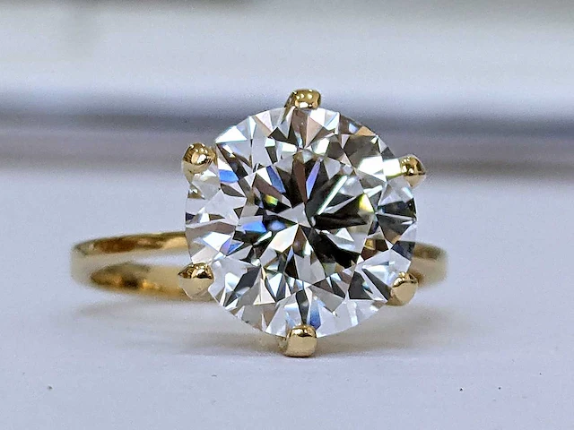 14 krt gouden ring met diamant 6,98 crt - afbeelding 3 van  9