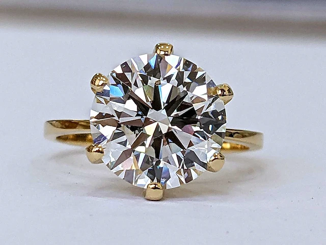 14 krt gouden ring met diamant 6,98 crt - afbeelding 6 van  9