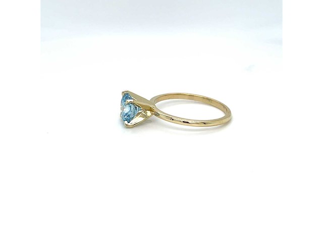 14 krt gouden ring met prachtige blauwe diamant 1,51 crt - afbeelding 9 van  11