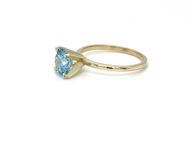 14 krt gouden ring met prachtige blauwe diamant 1,51 crt - afbeelding 11 van  11