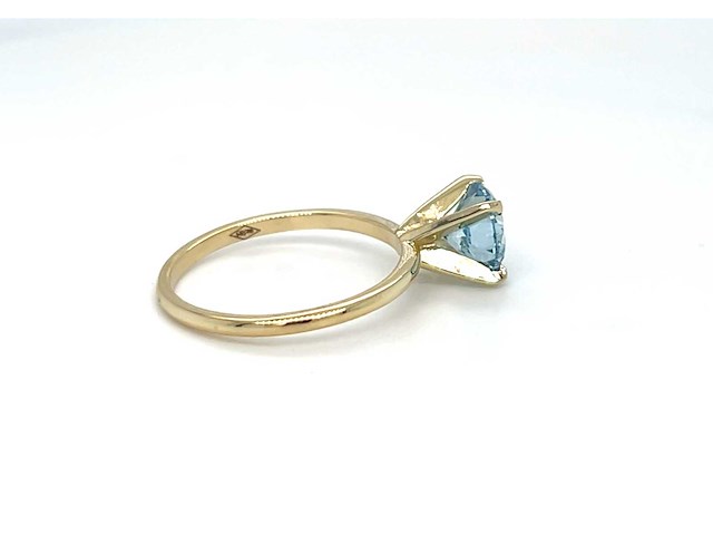 14 krt gouden ring met prachtige blauwe diamant 1,51 crt - afbeelding 3 van  11