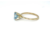 14 krt gouden ring met prachtige blauwe diamant 1,51 crt