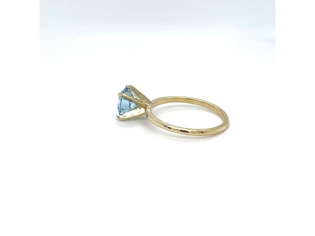 14 krt gouden ring met prachtige blauwe diamant 1,51 crt - afbeelding 5 van  6