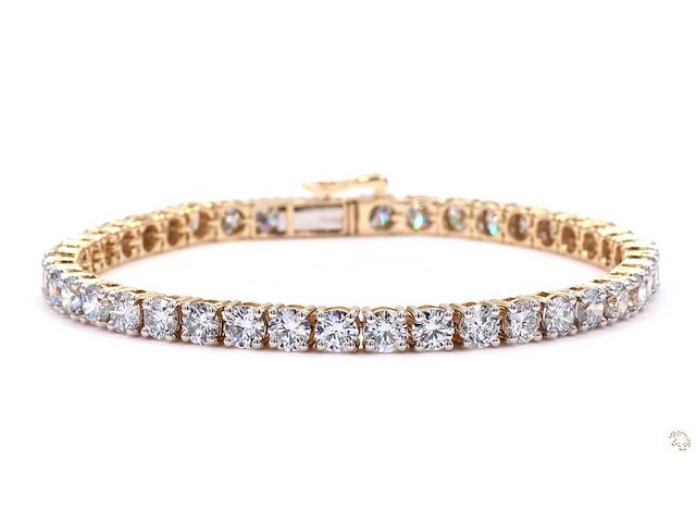 14 krt gouden tennis armband met diamant 10,00 crt - afbeelding 6 van  7