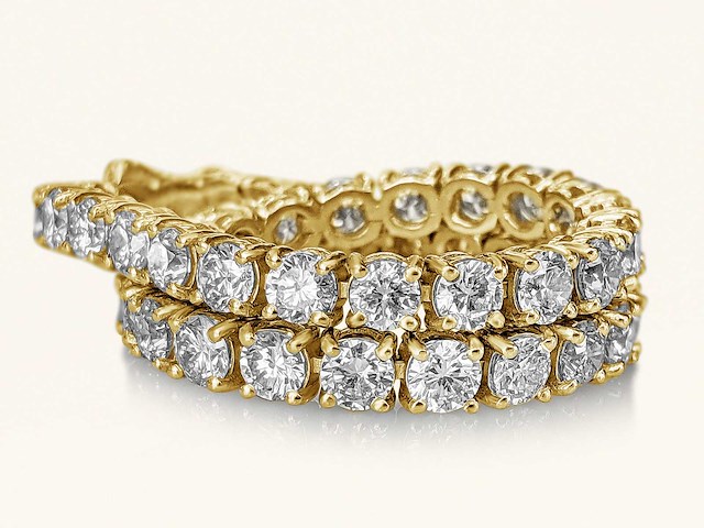 14 krt gouden tennis armband met diamant 8,22 crt - afbeelding 3 van  6