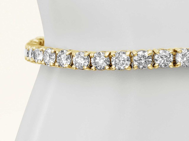 14 krt gouden tennis armband met diamant 8,22 crt - afbeelding 4 van  6