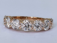 14 krt. rose gouden ring met diamant 3,41 crt. - afbeelding 4 van  8