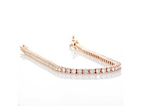 14 krt rose gouden tennis armband met natuurlijke diamant 3,41 crt - afbeelding 3 van  5