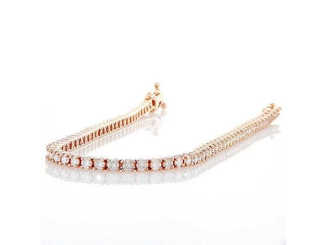 14 krt rose gouden tennis armband met natuurlijke diamant 3,41 crt - afbeelding 5 van  5