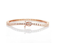 14 krt rose gouden tennis armband met natuurlijke diamant 3,41 crt - afbeelding 3 van  6
