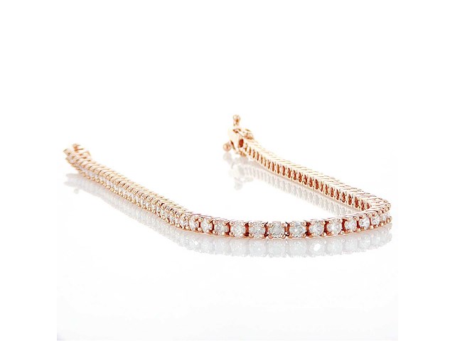 14 krt rose gouden tennis armband met natuurlijke diamant 3,41 crt - afbeelding 4 van  6