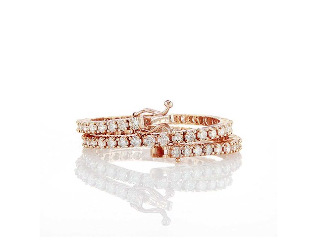 14 krt rose gouden tennis armband met natuurlijke diamant 3,41 crt - afbeelding 5 van  6
