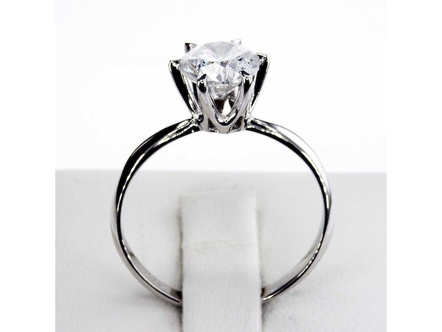 14 krt. wit gouden ring met diamant 1,51 crt. naturel - afbeelding 6 van  10