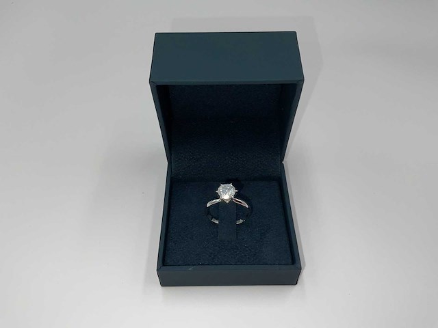 14 krt. wit gouden ring met diamant 1,51 crt. naturel - afbeelding 8 van  10