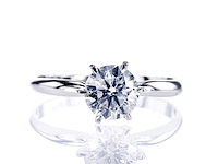 14 krt. wit gouden ring met diamant 1,51 crt. naturel - afbeelding 1 van  5