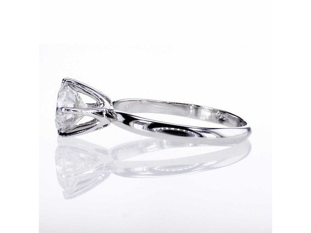 14 krt. wit gouden ring met diamant 1,51 crt. naturel - afbeelding 4 van  5