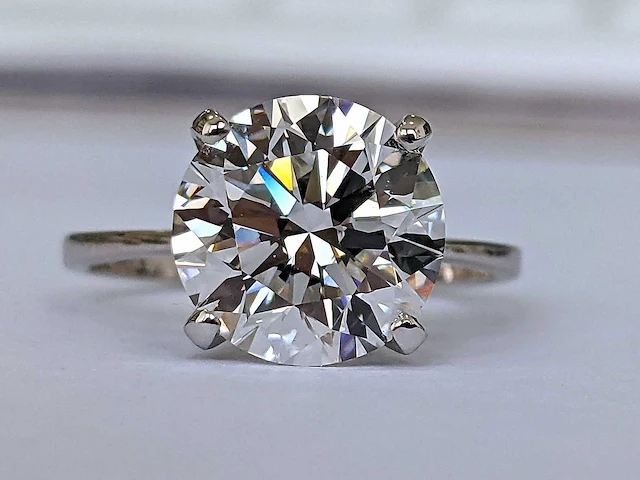14 krt wit gouden ring met diamant 3,00 crt - afbeelding 2 van  7