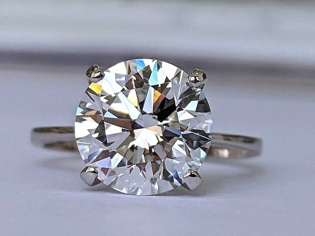 14 krt wit gouden ring met diamant 3,00 crt - afbeelding 6 van  7