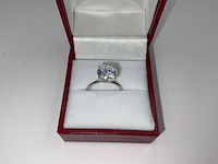 14 krt. wit gouden ring met diamant 3,00 krt. - afbeelding 2 van  10