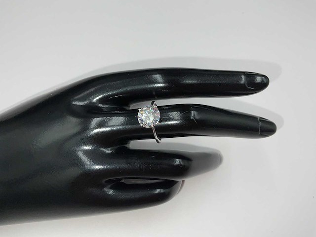 14 krt. wit gouden ring met diamant 3,00 krt. - afbeelding 5 van  10