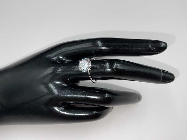 14 krt. wit gouden ring met diamant 3,00 krt. - afbeelding 8 van  10