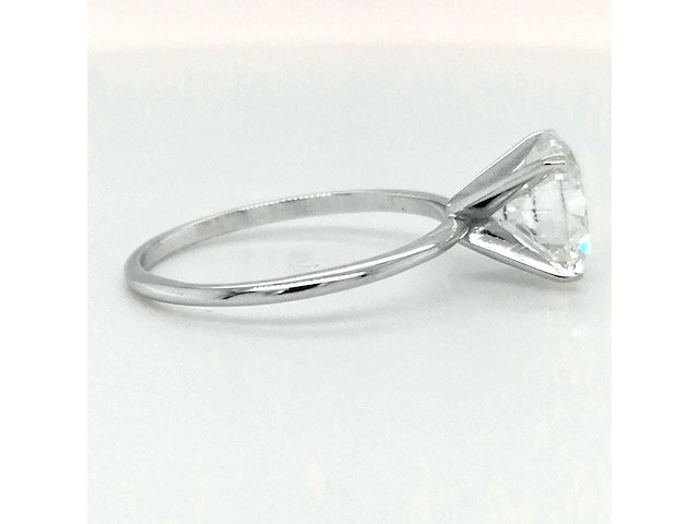 14 krt. wit gouden ring met diamant 3,00 krt. - afbeelding 2 van  3