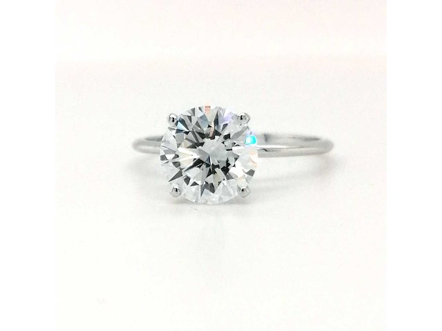 14 krt. wit gouden ring met diamant 3,00 krt. - afbeelding 3 van  3