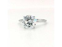 14 krt. wit gouden ring met diamant 3,00 krt. - afbeelding 3 van  3