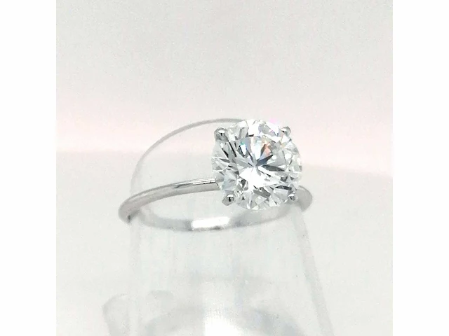 14 krt. wit gouden ring met diamant 3,00 krt. - afbeelding 1 van  10
