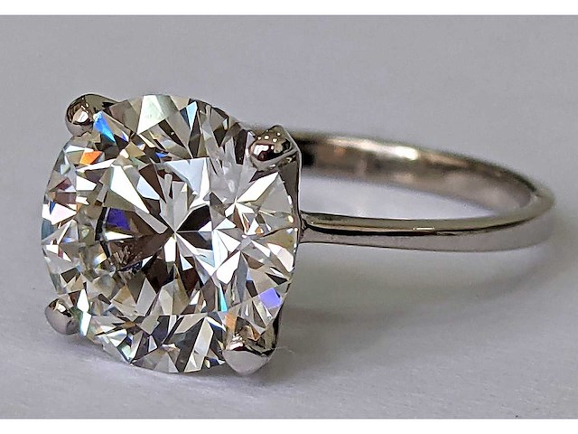 14 krt wit gouden ring met diamant 3,07 crt - afbeelding 1 van  6