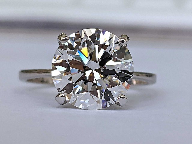 14 krt wit gouden ring met diamant 3,07 crt - afbeelding 2 van  6