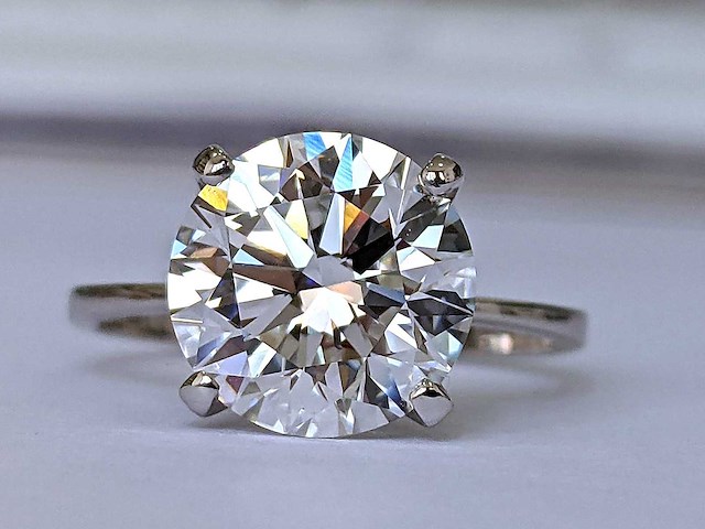 14 krt wit gouden ring met diamant 3,07 crt - afbeelding 6 van  6