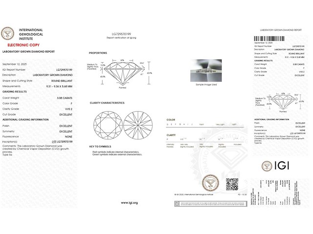 14 krt wit gouden ring met diamant 3,08 crt - afbeelding 2 van  7