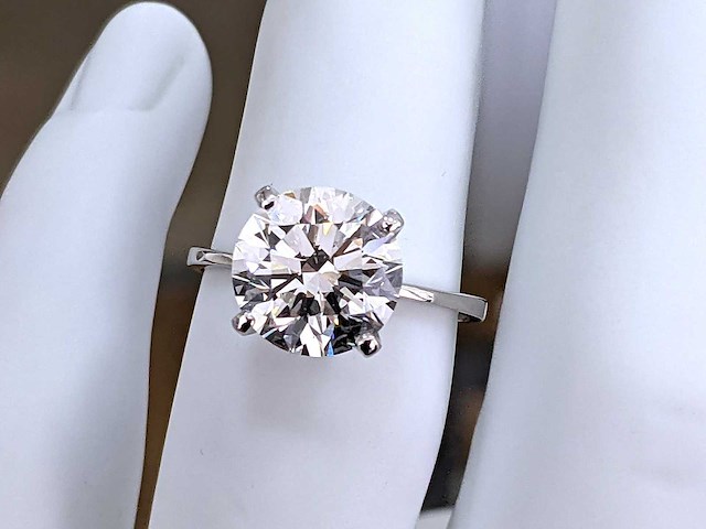 14 krt wit gouden ring met diamant 3,08 crt - afbeelding 5 van  7