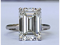 14 krt wit gouden ring met diamant 4,01 crt - afbeelding 2 van  2