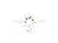 14 krt. wit gouden ring met diamant 4,04 crt. - afbeelding 6 van  9