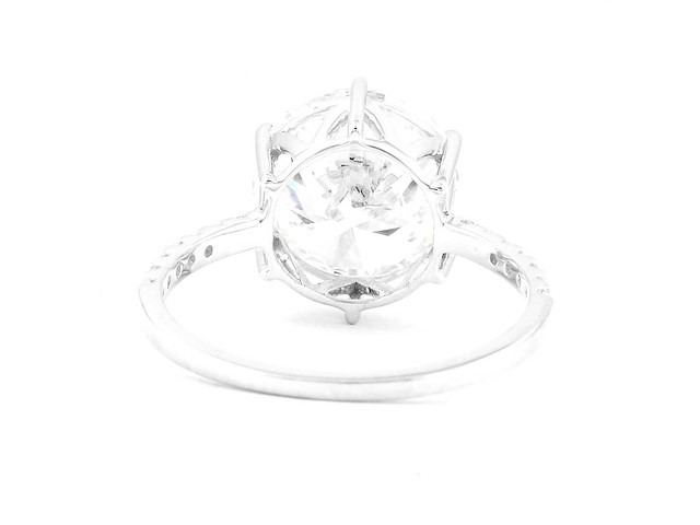 14 krt. wit gouden ring met diamant 4,04 crt. - afbeelding 9 van  9