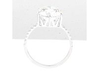 14 krt. wit gouden ring met diamant 4,04 crt. - afbeelding 6 van  9